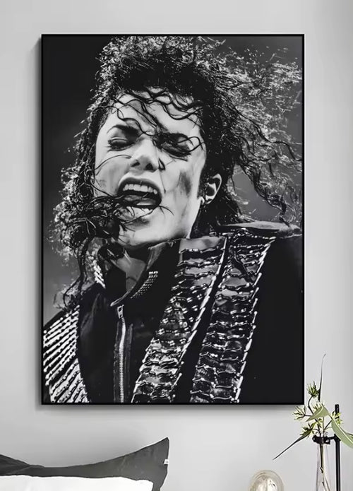MJ black and white concert poster